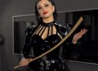 Mistress Bella Lugosi in the classic femdom movie Caning Two Asses on Sado Ladies presented by Femdom Magazine